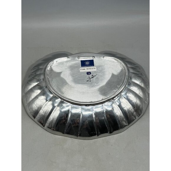 old town imports shell pewter dish tray signed #392379 made Mexico 14x11" READ - Picture 3 of 8